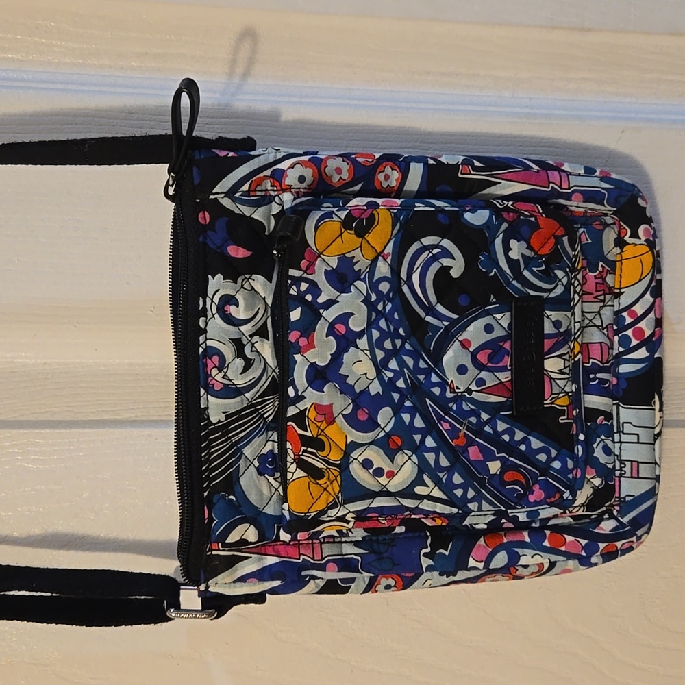 Mickey Mouse Disney Vera Bradley Blue and Black Quilted Crossbody Bag - Picture 2 of 5
